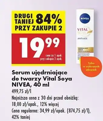 Biedronka Serum ujędrniające Nivea Vital Soja oferta