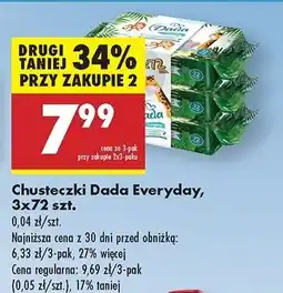 Biedronka Chusteczki wilgotne naturals Dada oferta