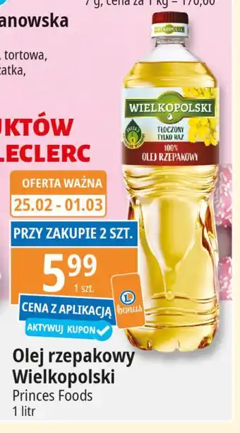 E.Leclerc Olej rzepakowy Wielkopolski Rzepakowy oferta