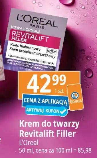 E.Leclerc Krem na dzień L'oreal Revitalift Filler [Kwas Hialuronowy] oferta