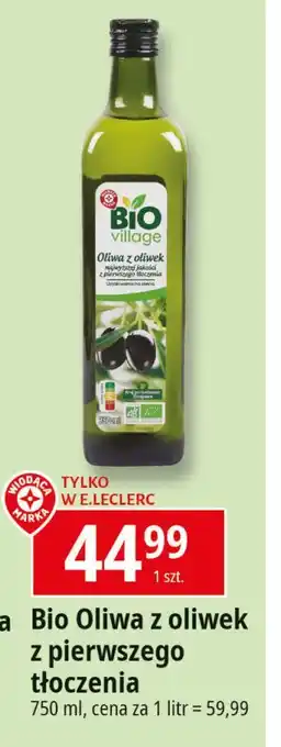 E.Leclerc Oliwa z oliwek Wiodąca Marka Bio Village oferta