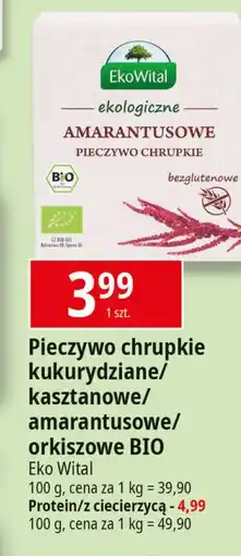 E.Leclerc Pieczywo chrupkie z ciecierzycą bio bezglutenowe Ekowital oferta