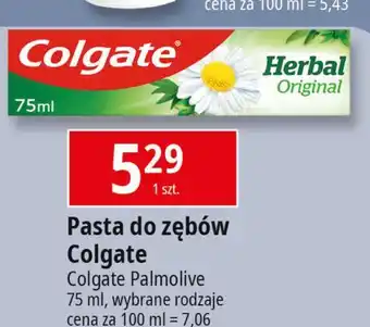 E.Leclerc Pasta do zębów original Colgate Herbal oferta