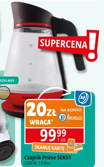 E.Leclerc Czajnik sek51gl 2200 w Prime3 oferta