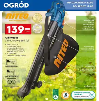 Biedronka Odkurzacz do liści 3300 w Niteo Tools oferta