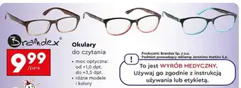 Biedronka Okulary do czytania +3.5 Brandex oferta