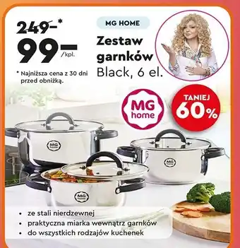 Biedronka Zestaw garnków stalowych black Mg Home oferta