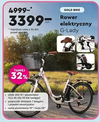 Biedronka Rower elektryczny G-Lady Gold Bike oferta