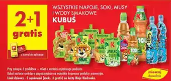 Biedronka Mus truskawka-jabłko-banan-marchew Kubuś 100% oferta