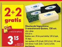 Biedronka Chusteczki higieniczne 3-warstwowe Queen oferta