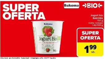 Carrefour Market Jogurt z truskawkami Bakoma Bio oferta