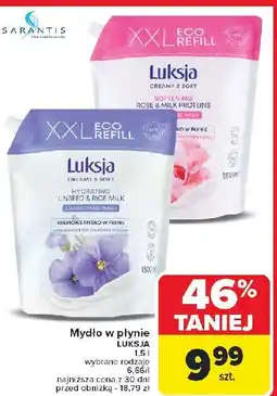 Carrefour Mydło w płynie linseed & rice milk Luksja Creamy Soft oferta