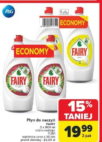 Carrefour Płyn do mycia naczyń granat Fairy oferta