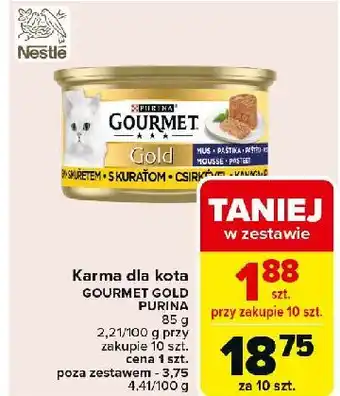 Carrefour Market Karma dla kota kurczak Purina Gourmet Gold oferta