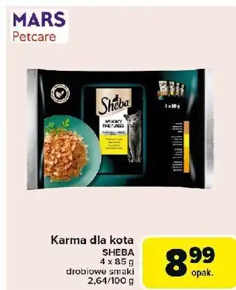 Carrefour Market Karma dla kota smaki drobiowe Sheba Delicacy In Jelly oferta