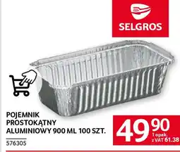 Selgros Pojemnik prostokątny aluminiowy oferta