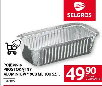 Selgros Pojemnik prostokątny aluminiowy oferta