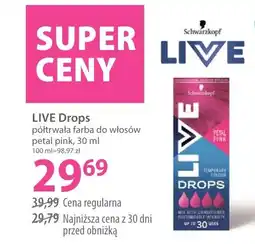 Hebe Live drops półtrwała farba petal pink oferta