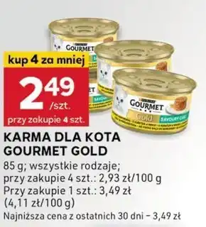 Stokrotka Optima Gourmet Gold Karma dla kotów z rybą 85 g oferta