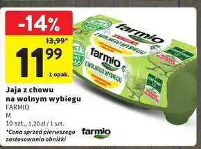 Intermarche Farmio Jaja z wolnego wybiegu od kur karmionych paszą wolną od GMO L 10 sztuk oferta