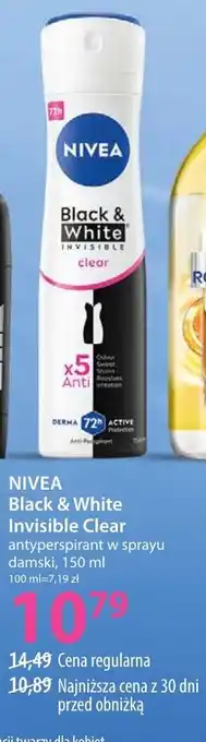 Hebe Nivea black & white invisible clear antyperspirant damski oferta