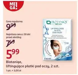 Rossmann Biotaniqe, liftingujące płatki pod oczy oferta