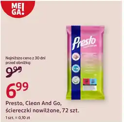 Rossmann Presto, Clean And Go, ściereczki nawilżane oferta