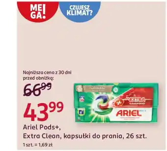 Rossmann Ariel pods+, extra clean, kapsułki do prania oferta