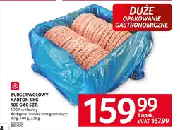 Selgros Burger wołowy karton oferta