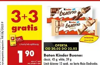 Biedronka Baton Kinder bueno white oferta