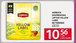 Selgros Herbata ekspresowa lipton yellow label oferta