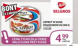 Selgros Szprot w sosie pomidorowym oferta