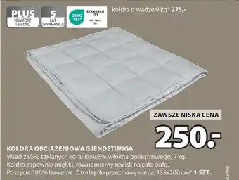 JYSK Kołdra obciążeniowa gjendetunga oferta