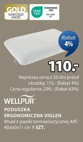 JYSK Wellpur poduszka ergonomiczna viglen oferta