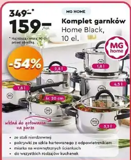 Biedronka MG HOME Komplet garnków Home Black, 10 el oferta