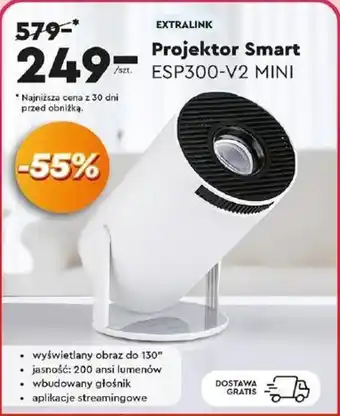 Biedronka EXTRALINK Projektor Smart ESP300-V2 MINI oferta