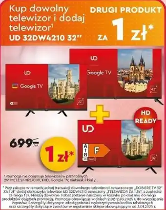 Biedronka Kup dowolny telewizor i dodaj telewizor UD32DW4210 32" oferta