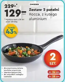 Biedronka ZWIEGER Zestaw 2 patelni Rocca, z kutego oferta