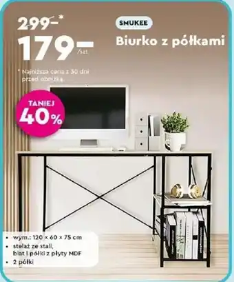 Biedronka SMUKEE Biurko z półkami oferta