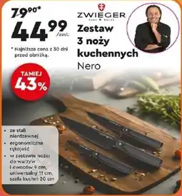 Biedronka ZWIEGER Zestaw 3 noży kuchennych Nero oferta