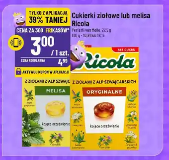 Polomarket Cukierki ziołowe lub melisa Ricola Perfetti van Melle oferta