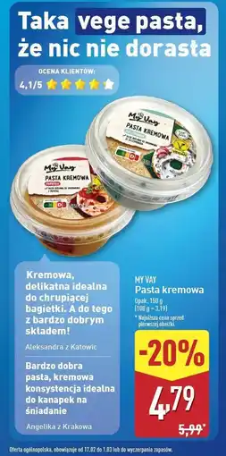 ALDI Pasta kremowa kanapkowa z papryką My vay oferta