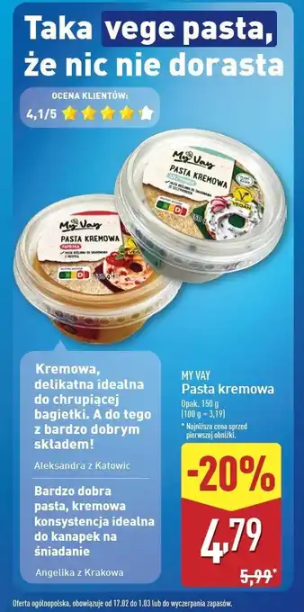 ALDI Pasta kremowa kanapkowa z papryką My vay oferta