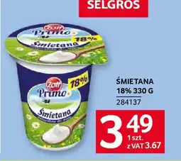 Selgros Śmietana 18% oferta