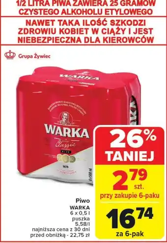 Carrefour Piwo Warka oferta