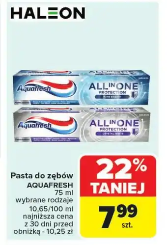 Carrefour Pasta do zębów Aquafresh oferta