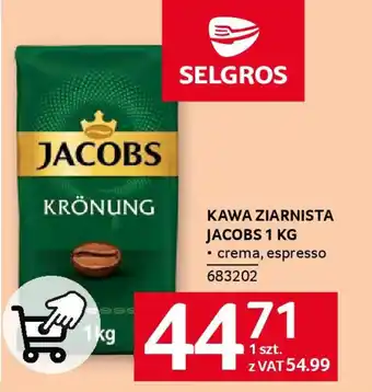 Selgros Kawa ziarnista jacobs oferta