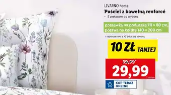 Lidl Pościel z bawełną renforce 140 x 200 cm + 70 80 Livarno Home oferta