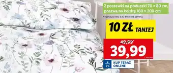 Lidl Komplet pościeli dwustronnej z bawełną renforce 160 x 200 cm + 2 70 80 Livarno Home oferta