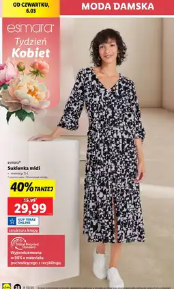 Lidl Sukienka damska midi Esmara oferta